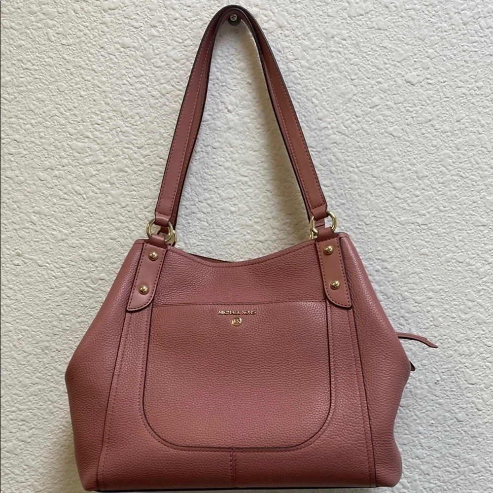 Michael Kors Pink Shoulder Bag with Gold Hardware
